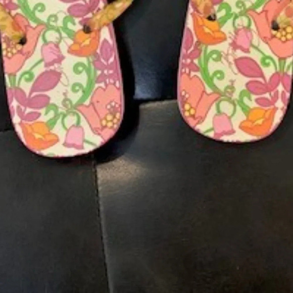 Vera Bradley Lilli Bell pink floral flip flops L - Picture 6 of 6